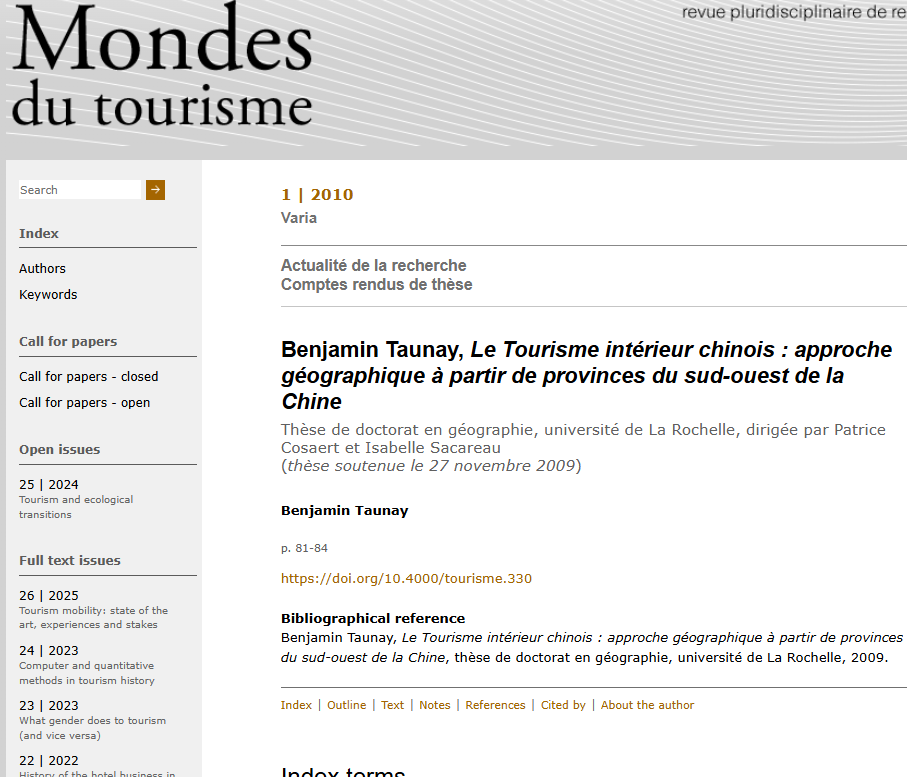 TourismChinoisBenjamin